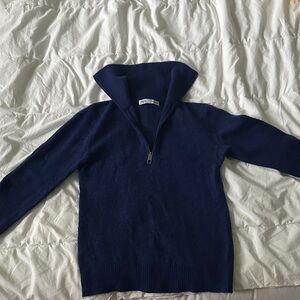 Zara Navy Blue Cowl Neck Sweater